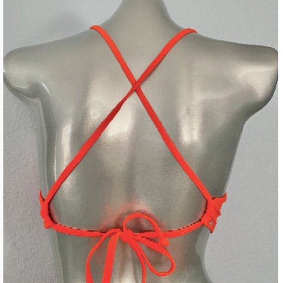 PINK Victorias Secret Swim Suit Set Orange Wrap Top & High Waist Bikini Bottom S - Picture 7 of 8
